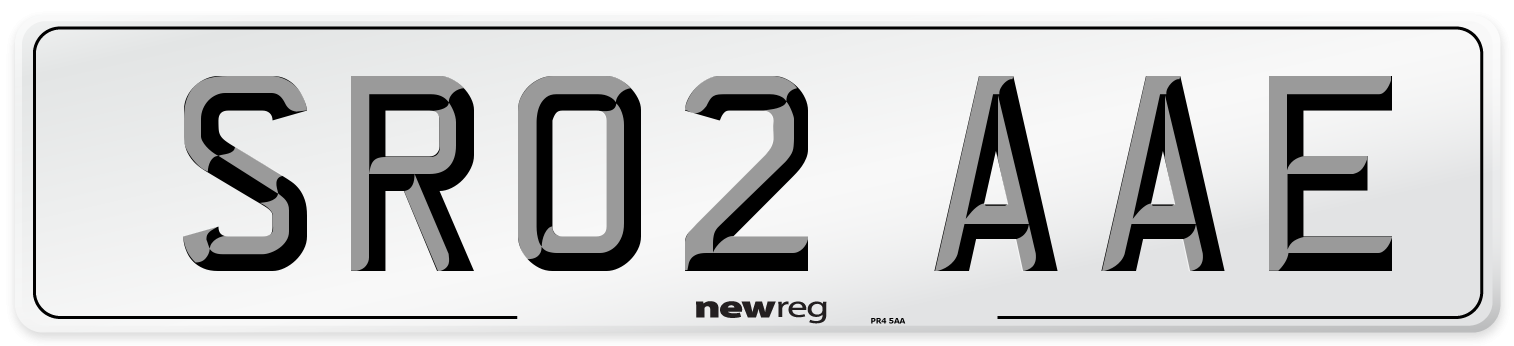 SR02 AAE Number Plate from New Reg